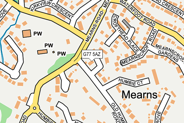 G77 5AZ map - OS OpenMap – Local (Ordnance Survey)