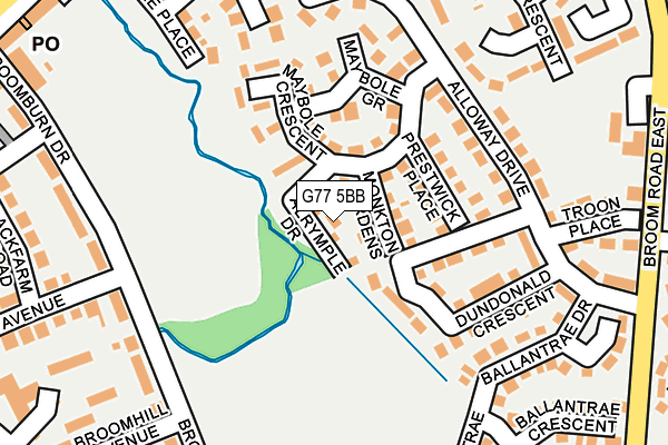 G77 5BB map - OS OpenMap – Local (Ordnance Survey)