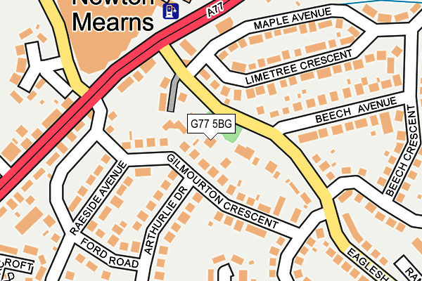 G77 5BG map - OS OpenMap – Local (Ordnance Survey)