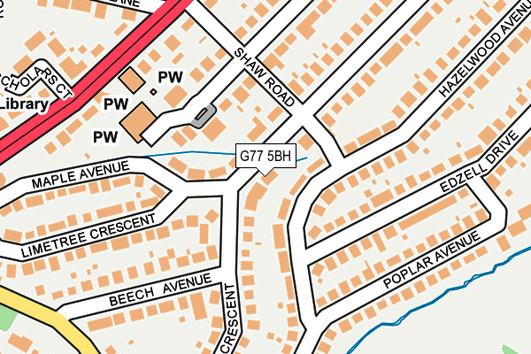 G77 5BH map - OS OpenMap – Local (Ordnance Survey)