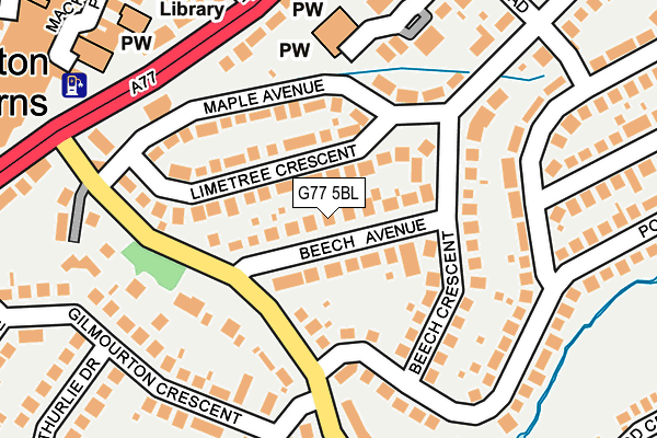 G77 5BL map - OS OpenMap – Local (Ordnance Survey)