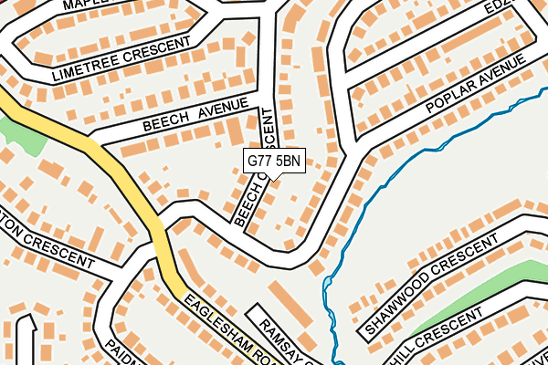 G77 5BN map - OS OpenMap – Local (Ordnance Survey)