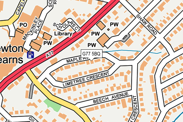 G77 5BQ map - OS OpenMap – Local (Ordnance Survey)