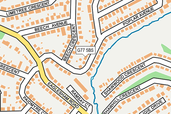 G77 5BS map - OS OpenMap – Local (Ordnance Survey)