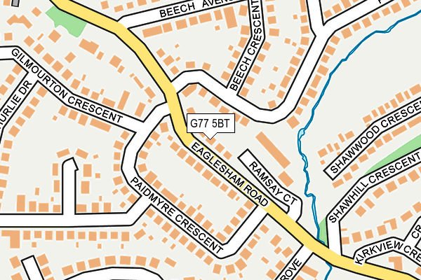 G77 5BT map - OS OpenMap – Local (Ordnance Survey)