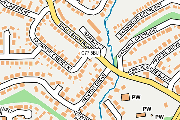 G77 5BU map - OS OpenMap – Local (Ordnance Survey)