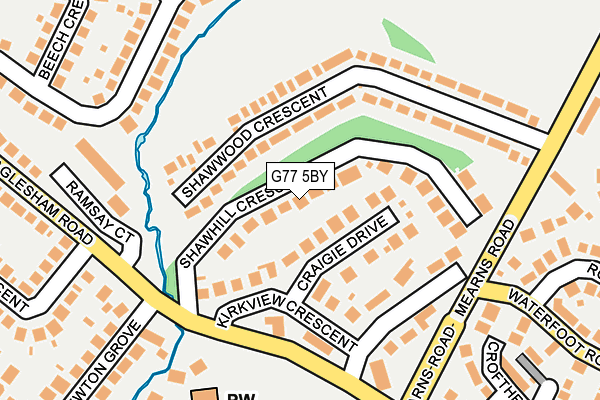 G77 5BY map - OS OpenMap – Local (Ordnance Survey)