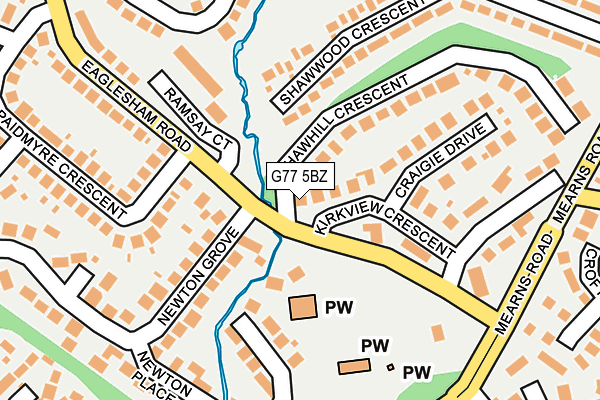 G77 5BZ map - OS OpenMap – Local (Ordnance Survey)