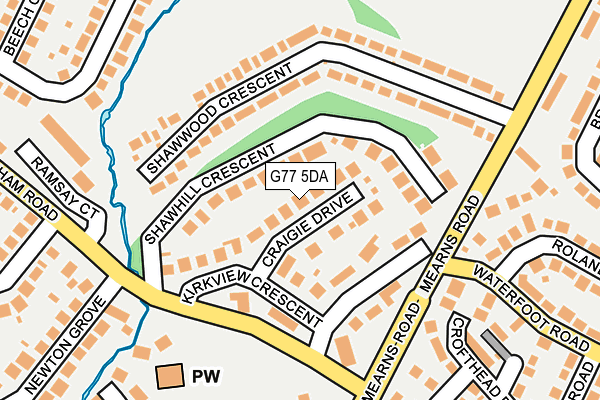 G77 5DA map - OS OpenMap – Local (Ordnance Survey)