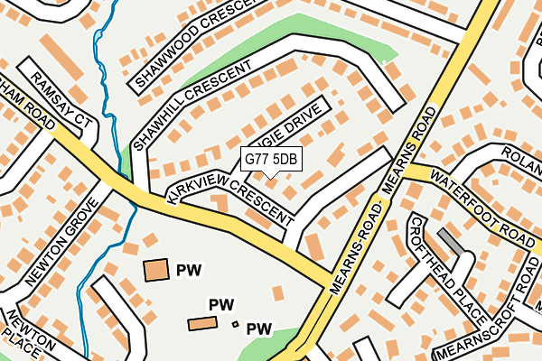 G77 5DB map - OS OpenMap – Local (Ordnance Survey)