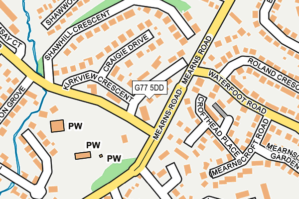 G77 5DD map - OS OpenMap – Local (Ordnance Survey)