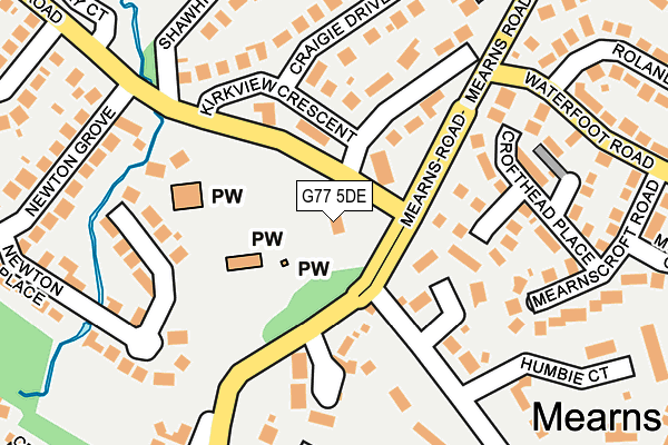 G77 5DE map - OS OpenMap – Local (Ordnance Survey)