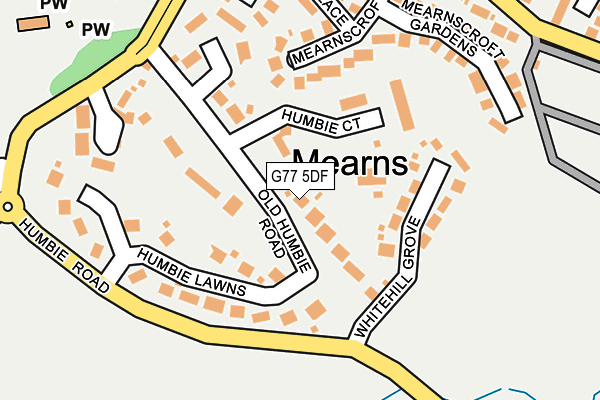 G77 5DF map - OS OpenMap – Local (Ordnance Survey)