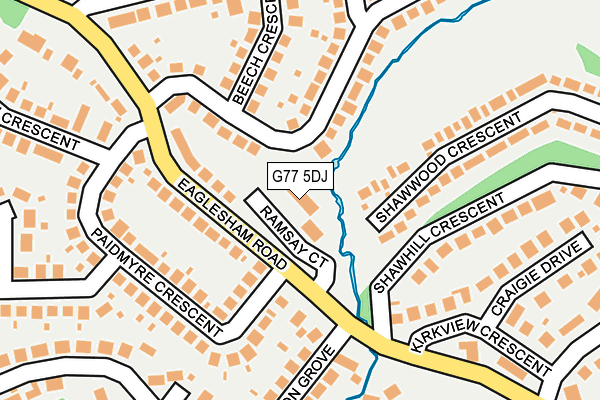 G77 5DJ map - OS OpenMap – Local (Ordnance Survey)