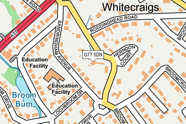 G77 5DN map - OS OpenMap – Local (Ordnance Survey)