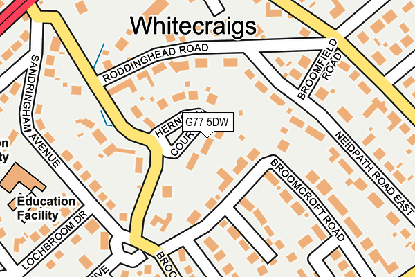 G77 5DW map - OS OpenMap – Local (Ordnance Survey)