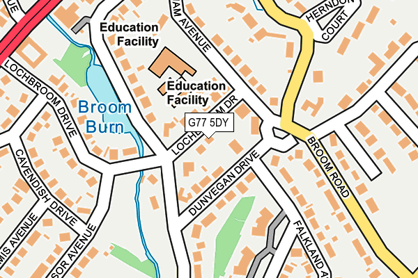 G77 5DY map - OS OpenMap – Local (Ordnance Survey)