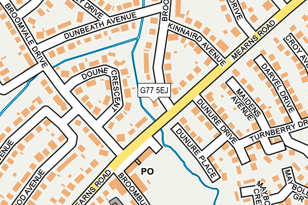 G77 5EJ map - OS OpenMap – Local (Ordnance Survey)