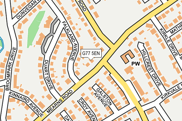 G77 5EN map - OS OpenMap – Local (Ordnance Survey)