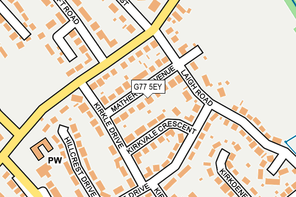 G77 5EY map - OS OpenMap – Local (Ordnance Survey)