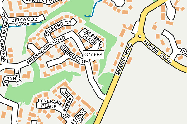 G77 5FS map - OS OpenMap – Local (Ordnance Survey)