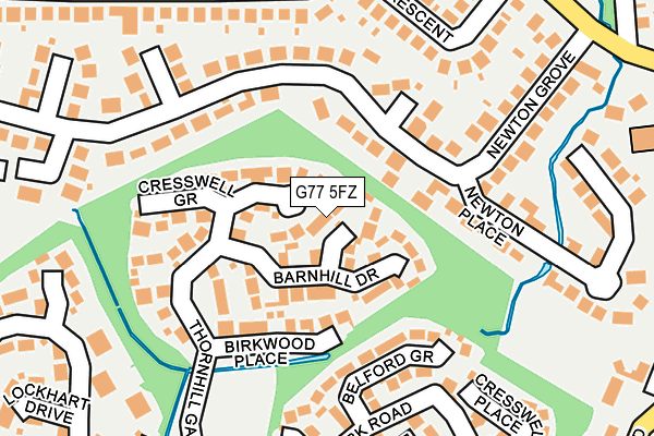 G77 5FZ map - OS OpenMap – Local (Ordnance Survey)