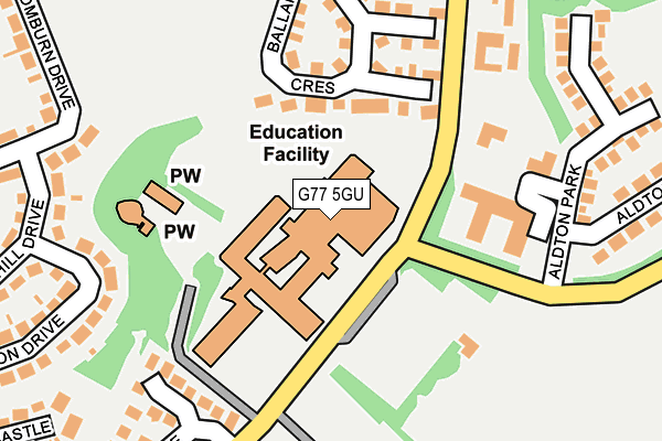 G77 5GU map - OS OpenMap – Local (Ordnance Survey)