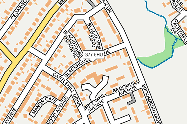 G77 5HU map - OS OpenMap – Local (Ordnance Survey)