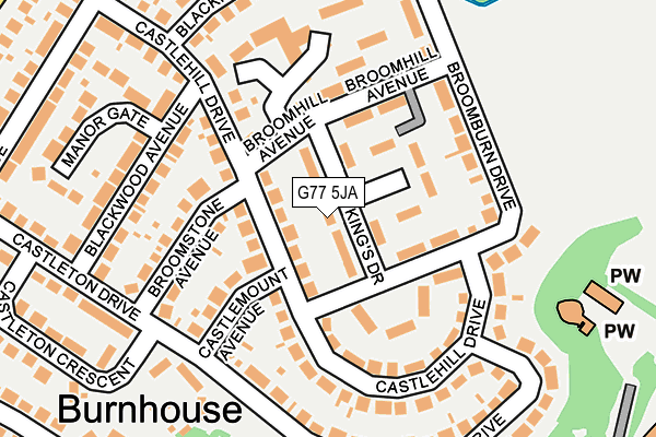 G77 5JA map - OS OpenMap – Local (Ordnance Survey)