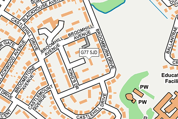 G77 5JD map - OS OpenMap – Local (Ordnance Survey)