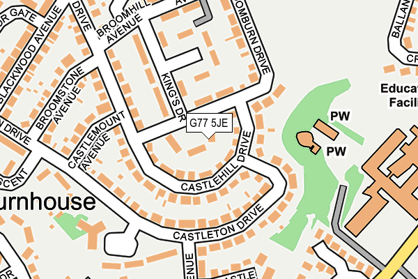 G77 5JE map - OS OpenMap – Local (Ordnance Survey)