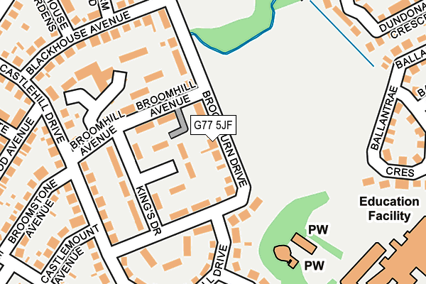 G77 5JF map - OS OpenMap – Local (Ordnance Survey)