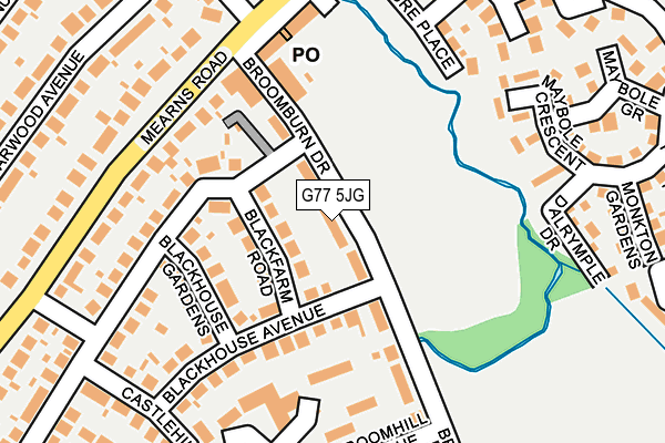 G77 5JG map - OS OpenMap – Local (Ordnance Survey)