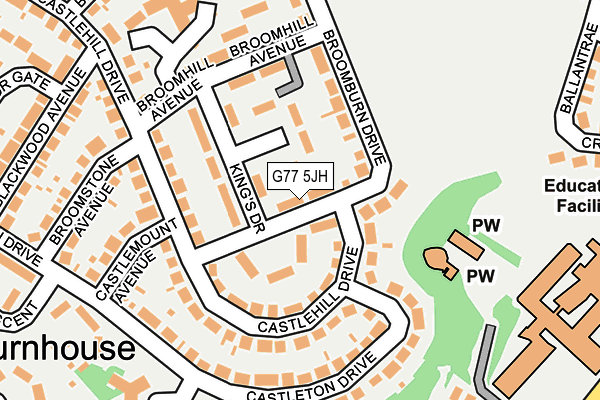 G77 5JH map - OS OpenMap – Local (Ordnance Survey)