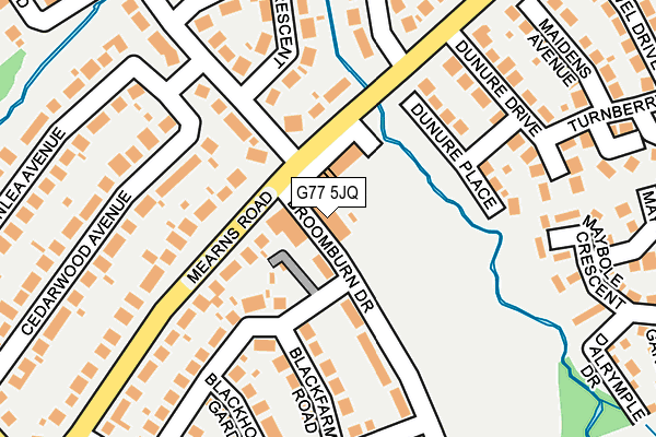 G77 5JQ map - OS OpenMap – Local (Ordnance Survey)