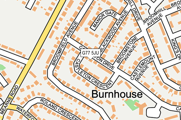 G77 5JU map - OS OpenMap – Local (Ordnance Survey)