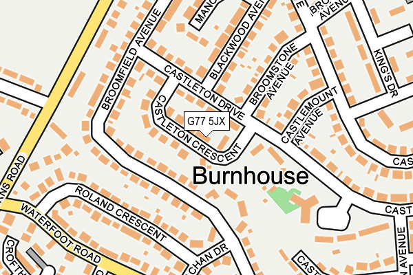 G77 5JX map - OS OpenMap – Local (Ordnance Survey)