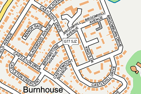 G77 5JZ map - OS OpenMap – Local (Ordnance Survey)