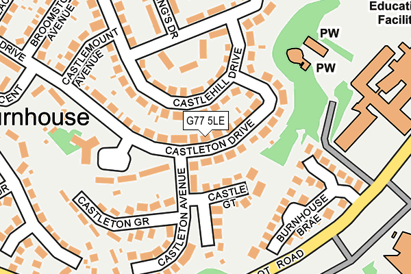 G77 5LE map - OS OpenMap – Local (Ordnance Survey)