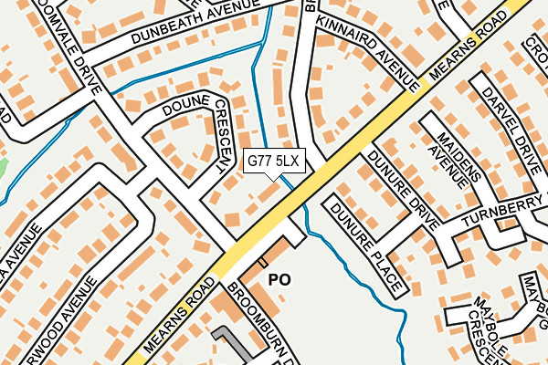 G77 5LX map - OS OpenMap – Local (Ordnance Survey)