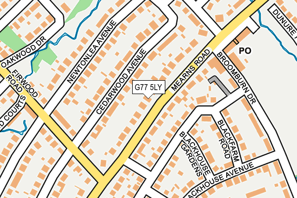 G77 5LY map - OS OpenMap – Local (Ordnance Survey)