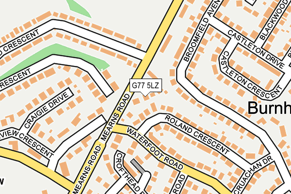 G77 5LZ map - OS OpenMap – Local (Ordnance Survey)