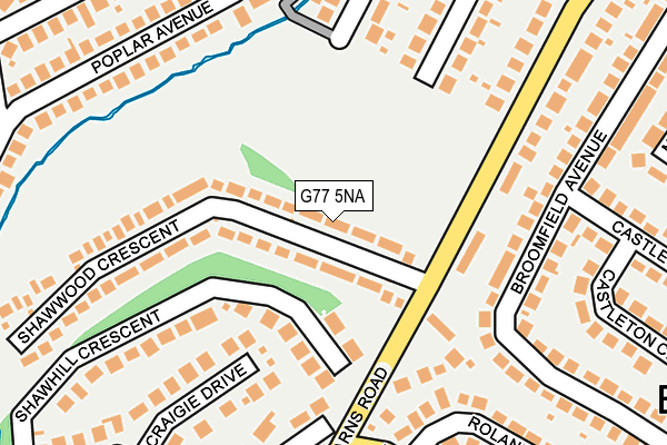 G77 5NA map - OS OpenMap – Local (Ordnance Survey)