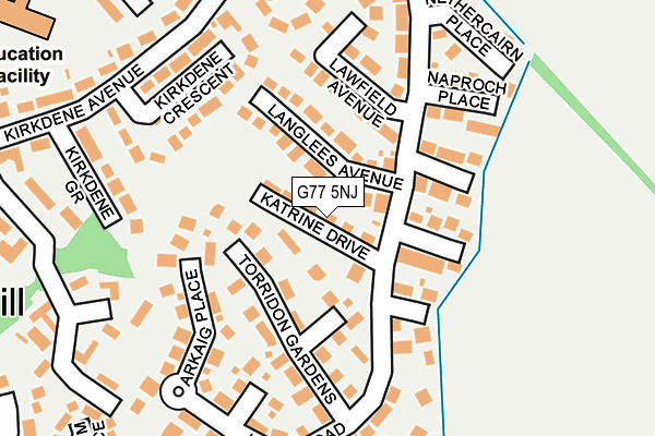 G77 5NJ map - OS OpenMap – Local (Ordnance Survey)