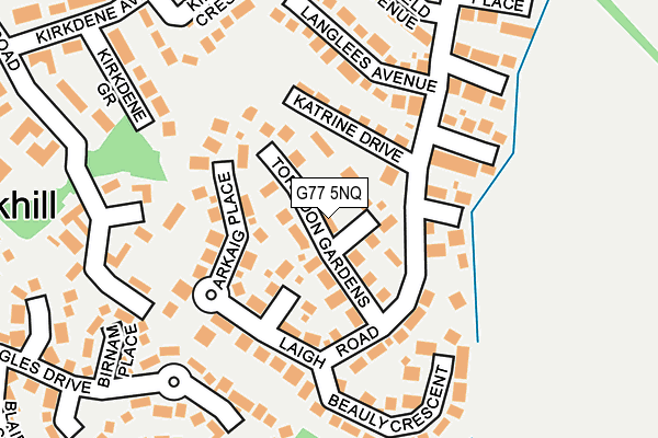 G77 5NQ map - OS OpenMap – Local (Ordnance Survey)