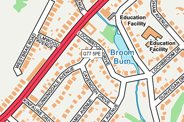 G77 5PE map - OS OpenMap – Local (Ordnance Survey)