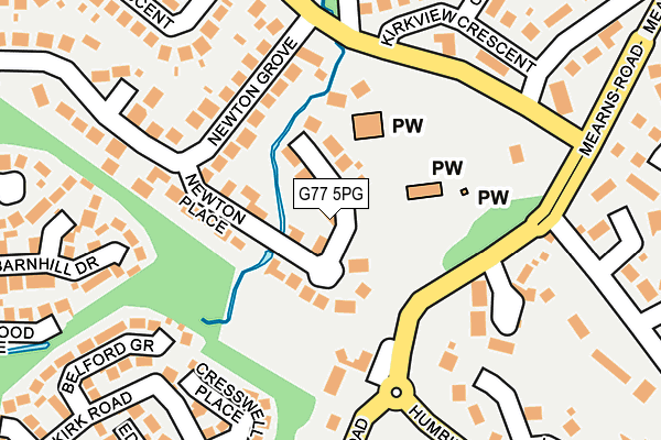 G77 5PG map - OS OpenMap – Local (Ordnance Survey)