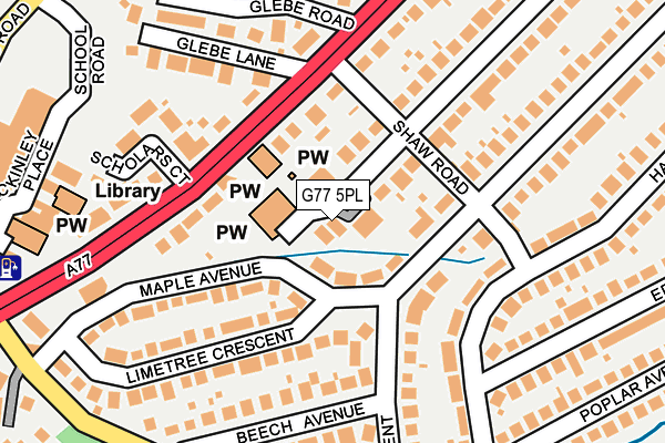 G77 5PL map - OS OpenMap – Local (Ordnance Survey)