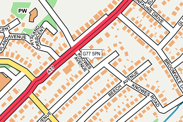 G77 5PN map - OS OpenMap – Local (Ordnance Survey)