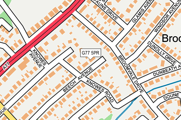 G77 5PR map - OS OpenMap – Local (Ordnance Survey)